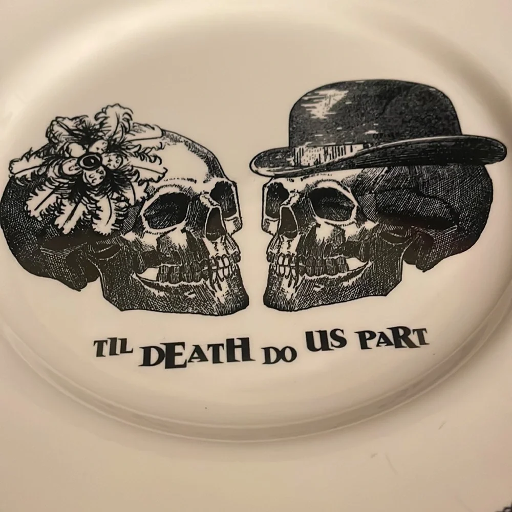 "Till Death do us part" Skulls Dinner Plate by Royal Stafford. - Picture 2 of 4